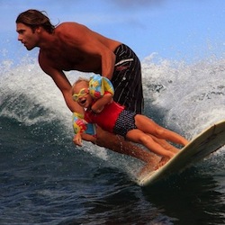 surfing with kids tico