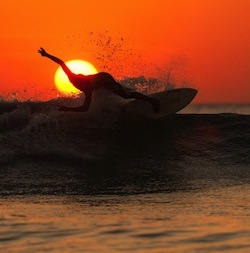 tico surfer sunset